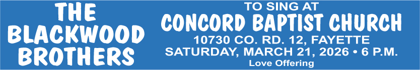 Blackwood Brothers to sing at Concord Baptist