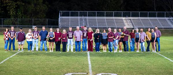 Hubbertville seniors pictured from left to right are, Allyson Afshar, Bryce Afshar, Bryan Afshar, Amanda Dunavant, Heath Dunavant, Daniel Dunavant, Bailey Edgil, Brooke Edgil, Leshia Haley, Zeb Haley, Micheal Haley, Jack Lakey, Melody Guin, Jennifer McCaleb, Maci McCaleb, Jason Hubbert, Rachael Shirley, Sara Beth Shirley, Jessie Shirley, Amber Whitson, Zoe Whitson, Dusty Whitson, Stacie Williams, Lily Williams and Brian Williams. | Photo by Leah Hollingsworth