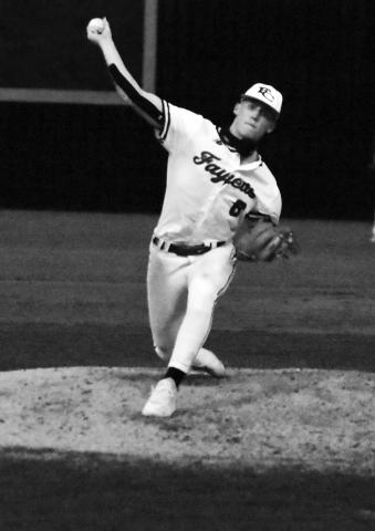 Langston Strawbridge is shown pitching for Fayette against Hubbertville.