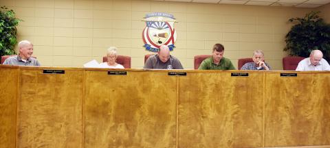 Pictured is the Berry Town Council at its May 3 meeting. Shown from left: Mayor Jimmy Madison, and council members: Mary Sue Lollar, Charles Tidwell, Russell Madison, Troyce Townsel and Calvin Madison.