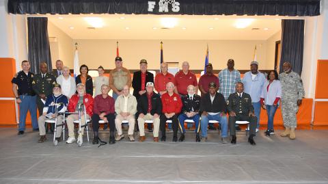 Pictured are many of the veterans who were in attendance for the program, as they posed for a group picture after the event.