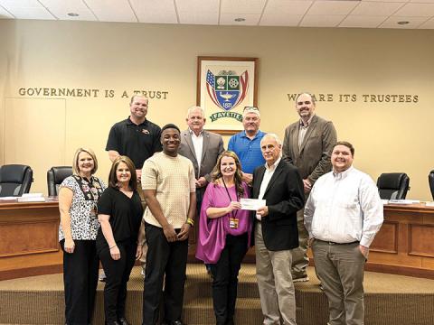 The Fayette City Council presented a $10,000 appropriation to the Fayette County High School programs.