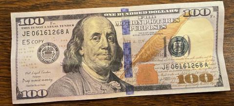 A local business received the bill pictured above