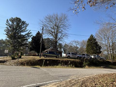 Law enforcement seen at the home of missing one-year-old Kahleb Collins| Photo by Devin Dudley