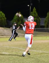 Berry’s Ashton Waltrip (13) catches a pass and rushes in for touchdown. | Photo by Sarah Rice
